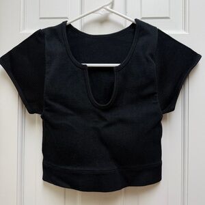 Hollister Gilly Hicks Black Ribbed Crop Top